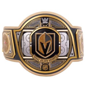 Vegas Golden Knights NHL 2mm Championship Belt Gold Plated Real Leather