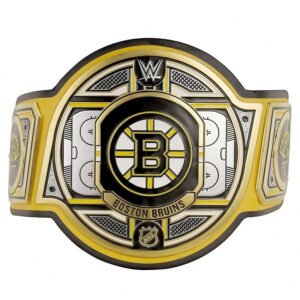 Boston Bruins NHL 2mm Championship Belt Gold Plated Real Leather