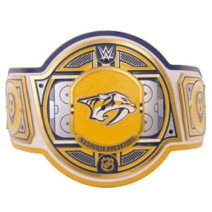 Nashville Predators NHL 2mm Championship Belt Gold Plated Real Leather