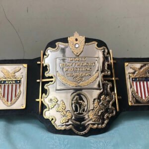 AWA Heavyweight Wrestling Championship Belt 2mm brass plates Adult Size