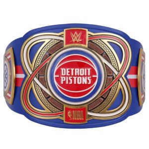 Detroit Pistons NBA 2mm Championship Belt Gold Plated Real Leather