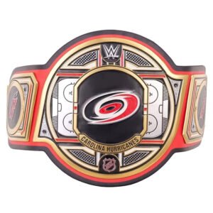 Carolina Hurricanes NHL 2mm Championship Belt Gold Plated Real Leather