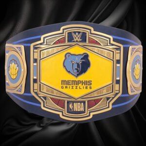 Memphis Grizzlies NBA 2mm Championship Belt Gold Plated Real Leather