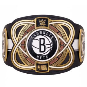 Brooklyn Nets NBA 2mm Championship Belt Gold Plated Real Leather