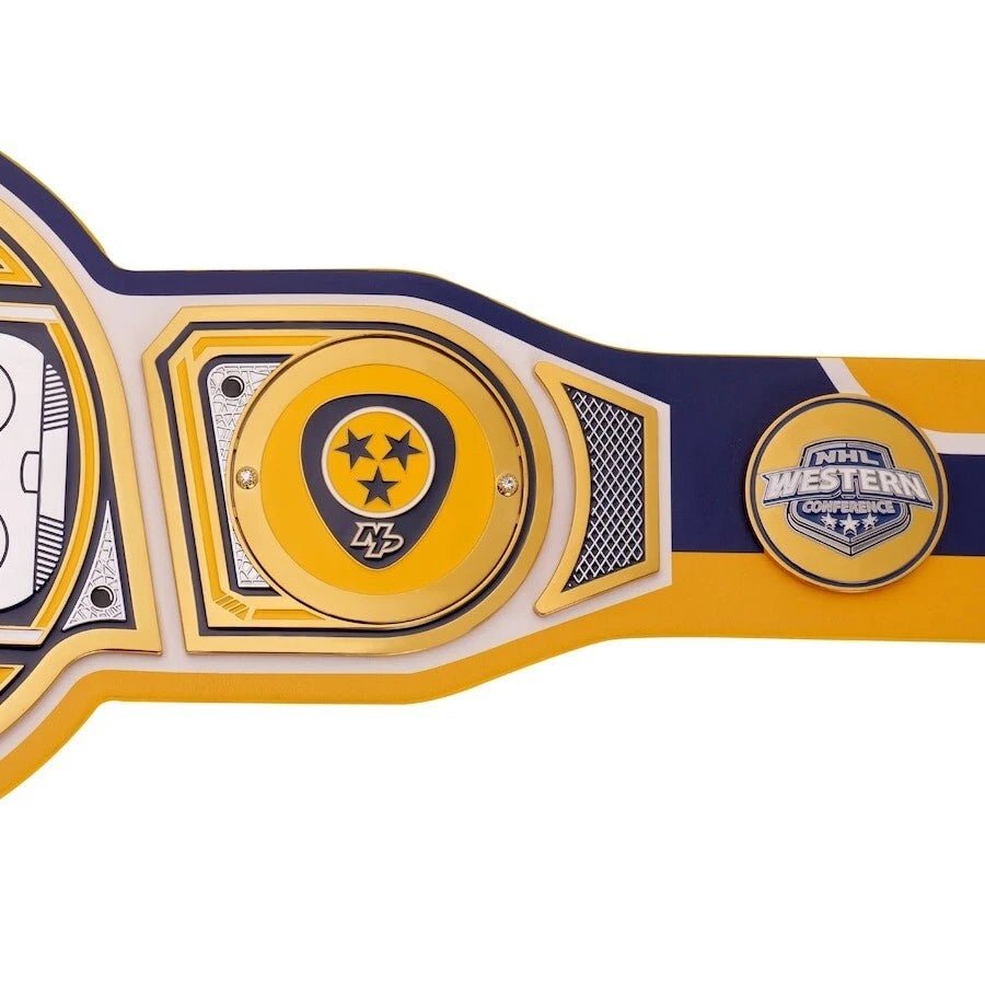 s-l960-2026-05-09T135426.671 Nashville Predators NHL 2mm Championship Belt Gold Plated Real Leather - Image 6