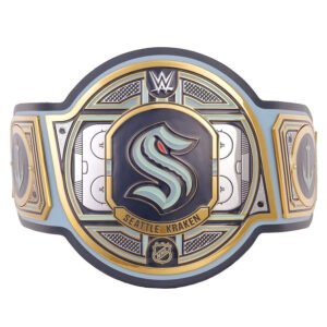 Seattle Kraken NHL 2mm Championship Belt Gold Plated Real Leather