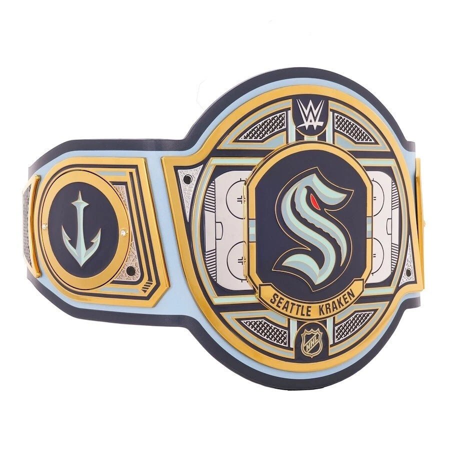 s-l960-2026-05-09T142048.243 Seattle Kraken NHL 2mm Championship Belt Gold Plated Real Leather - Image 3