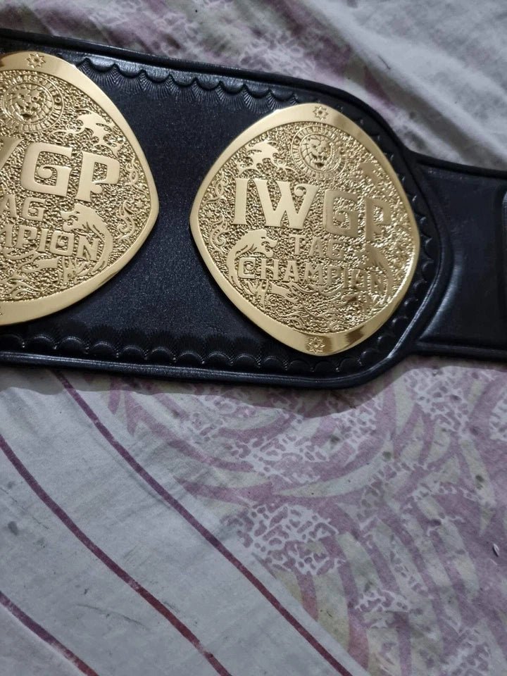 s-l960_1_029b1288-2159-4ca8-bdc6-19563b202b55 IWGP Tag Team Championship T Belt Adult Size 2mm Brass Cowhide upgrade leather - Image 7
