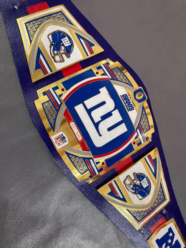 s-l960_22 New York Giants Championship Belt 2mm Brass Plates Adult Size NFL Fan Replica - Image 2