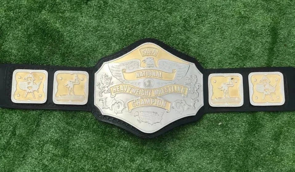 s-l960_24 NWA National Heavyweight Championship Belt 2mm Brass Plates Adult Size - Image 3