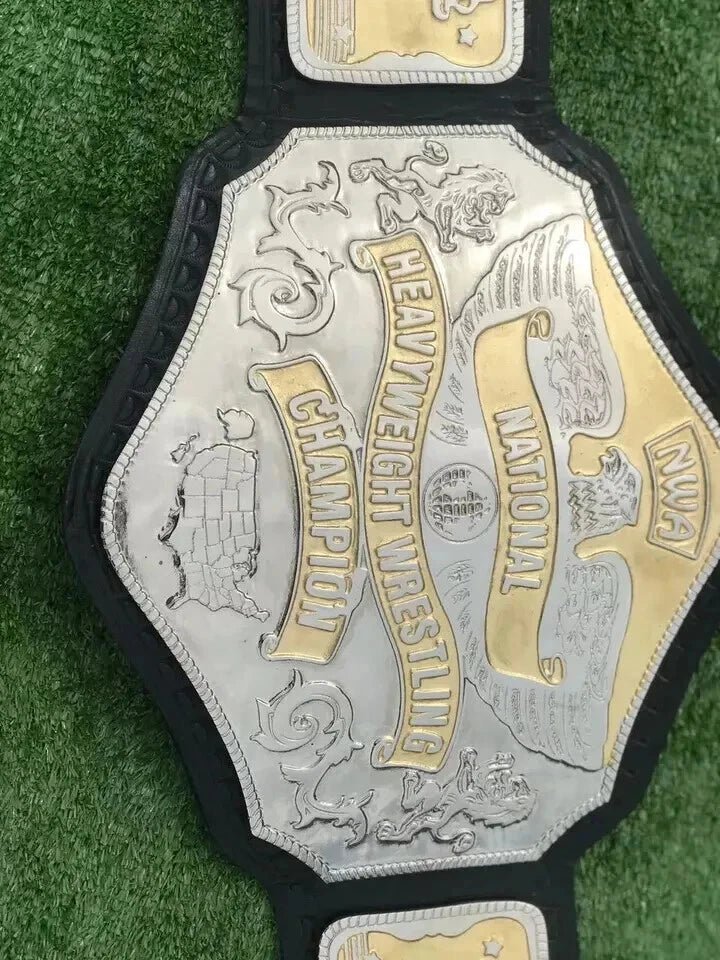 s-l960_28 NWA National Heavyweight Championship Belt 2mm Brass Plates Adult Size - Image 7