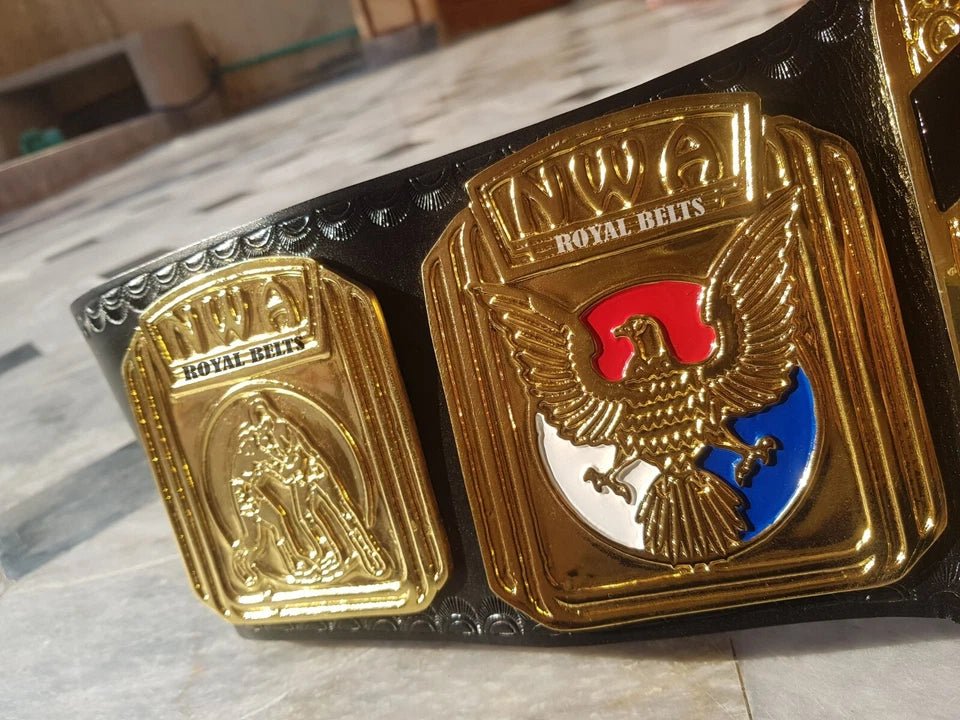 s-l960_35_b176fb24-ef95-4882-a3fd-2c28d93e3b67 NWA North American Heavyweight Wrestling Champion Title Belt Adult Size 2mm Brass Black Leather - Image 3