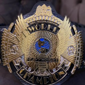 WWF International Hybrid Winged Eagle Championship Belt Black Strap Replica 4MM Zinc