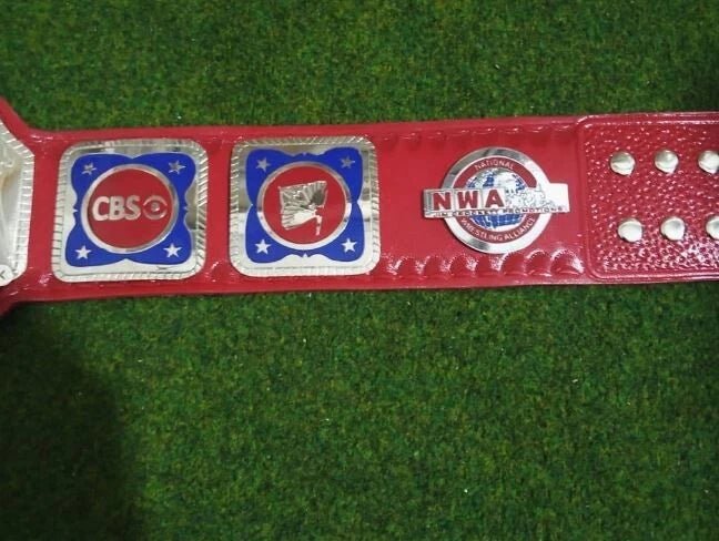 s-l960_47 New NWA Television Heavyweight Wrestling Championship Belt Replica RED Adult 2mm Brass - Image 3