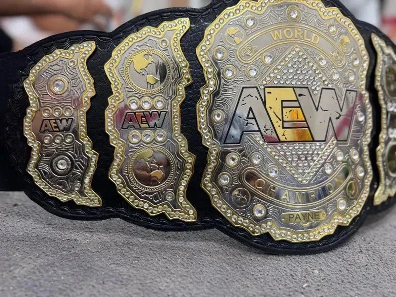 s-l960_47_e3027d63-4672-4bac-94cf-507d6ee40ebd-3 AEW World Wrestling Championship Title Adult Size Belts Heavyweight Belt 2MM - Free Shipping - Genuine Leather Strap - Brass Plates