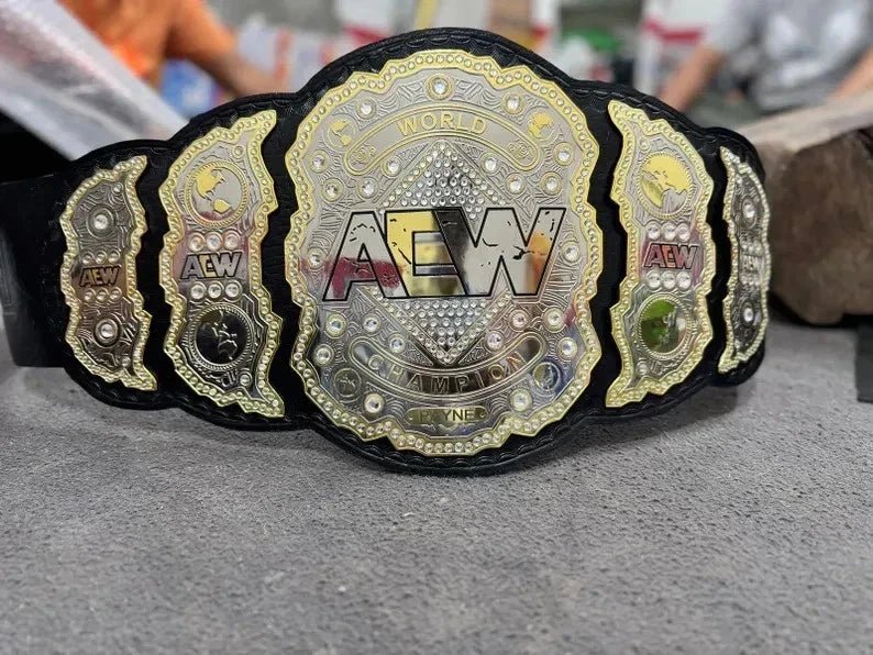 s-l960_49_99c61ded-e14e-43b7-b35f-4f2a94b50844-2 AEW World Wrestling Championship Title Adult Size Belts Heavyweight Belt 2MM - Free Shipping - Genuine Leather Strap - Brass Plates