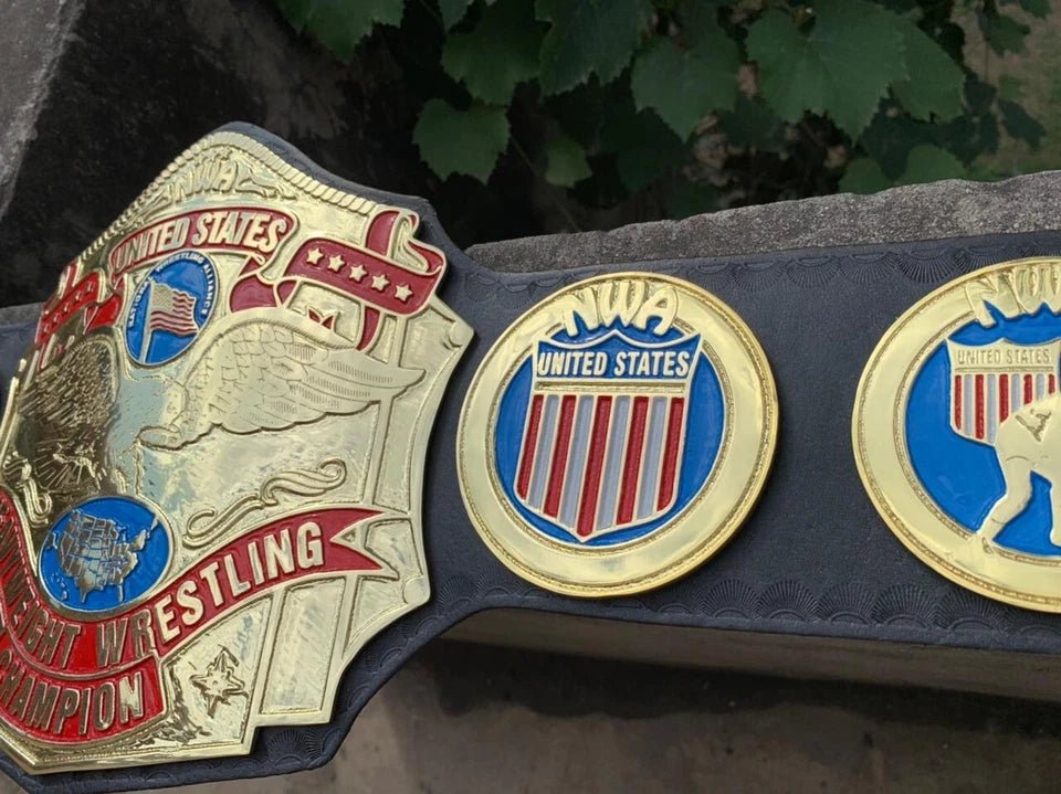s-l960_50 NWA United State Heavyweight Championship belt Replica 2mm Brass Black leather - Image 2