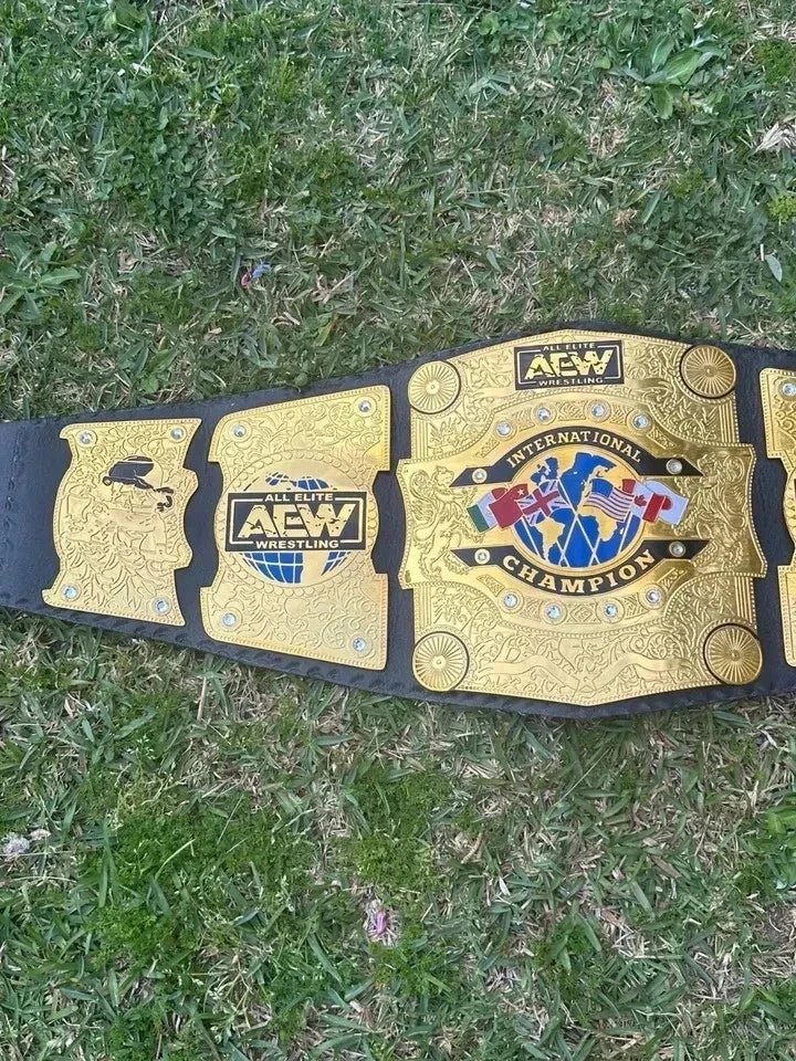 s-l960_51_ab22de65-5384-442b-9554-321a0230d8f4 AEW All Elite Wrestling International Championship Belt Replica Brass 2mm - Free Shipping - Genuine Leather Strap - Adult Size