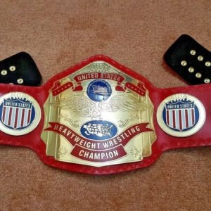 NWA United State Heavyweight Championship belt Replica 2mm Brass Red leather