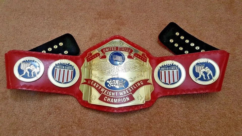 s-l960_54 NWA United State Heavyweight Championship belt Replica 2mm Brass Red leather
