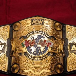 AEW Classic White Strap Wrestling Championship Belt - 4mm Zinc Metal Plates - 6mm Genuine Cowhide Leather - Adult Size Intercontinental Replica Title