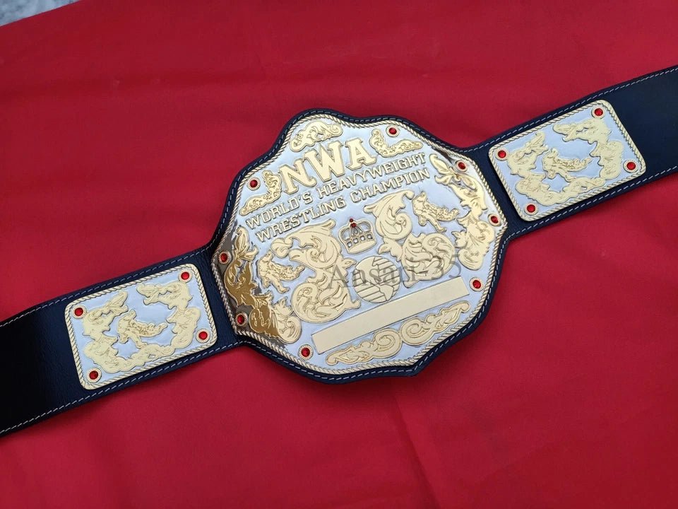 s-l960_57 NWA Big Gold Heavyweight Wrestling Champion Belt 2mm Brass - Image 2