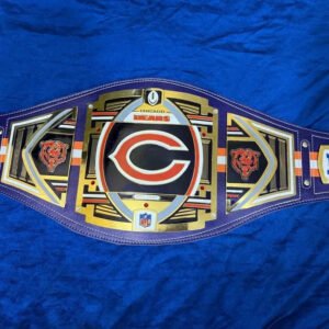Chicago Bears Championship Replica Belt 2mm Brass NFL Fan Collectible Display