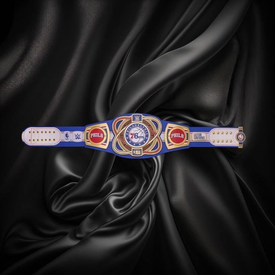 s-l960_63_33846824-b7ab-44f0-8a9e-6f561b183713 Wrestling championship belt with blue and gold design on a white background