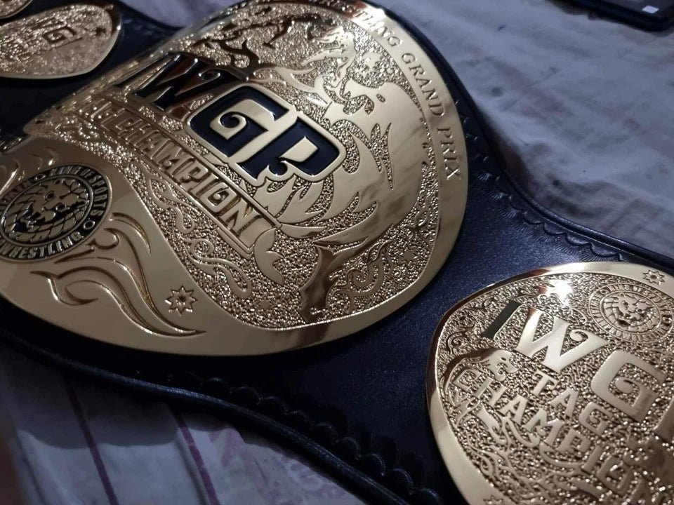 s-l960_6_ed98a8ed-e93d-497e-8ee1-4df1d0d4b122 IWGP Tag Team Championship T Belt Adult Size 2mm Brass Cowhide upgrade leather - Image 2