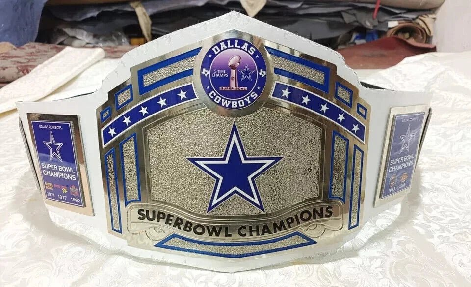 s-l960_70_387de7b2-82a0-4a60-b552-10c737453478 New Superbowl Dallas Cowboys Championship Title Belt Adult Size Leather 2MM Brass - Image 2