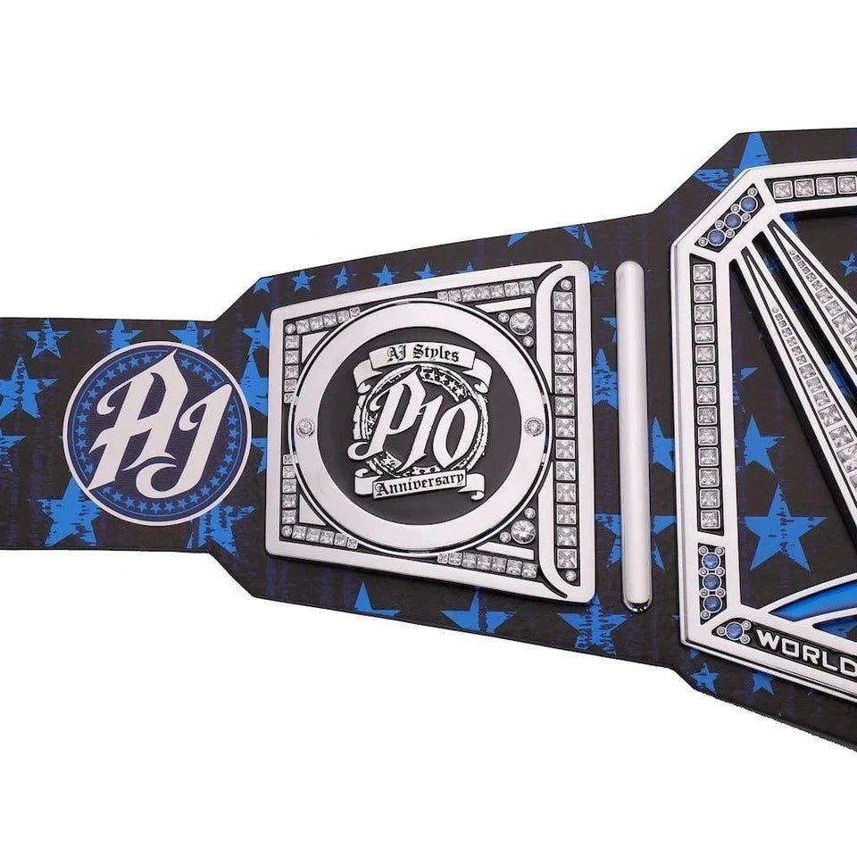 s-l960_79_266308f2-e4de-463a-bcfc-08f1b7dfa727 WWE New AJ 10th Anniversary Signatures Series Championship Phenomenal P1 Belt 2MM Brass - Image 4
