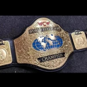 WCW World Television Championship Belt Adult Size 2mm Brass - Real Leather Strap - Shipping Free