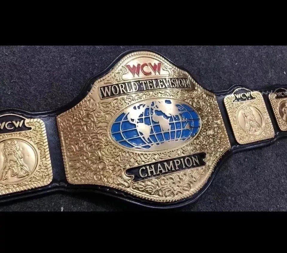 s-l960_8 WCW World Television Championship Belt Adult Size 2mm Brass - Real Leather Strap - Shipping Free
