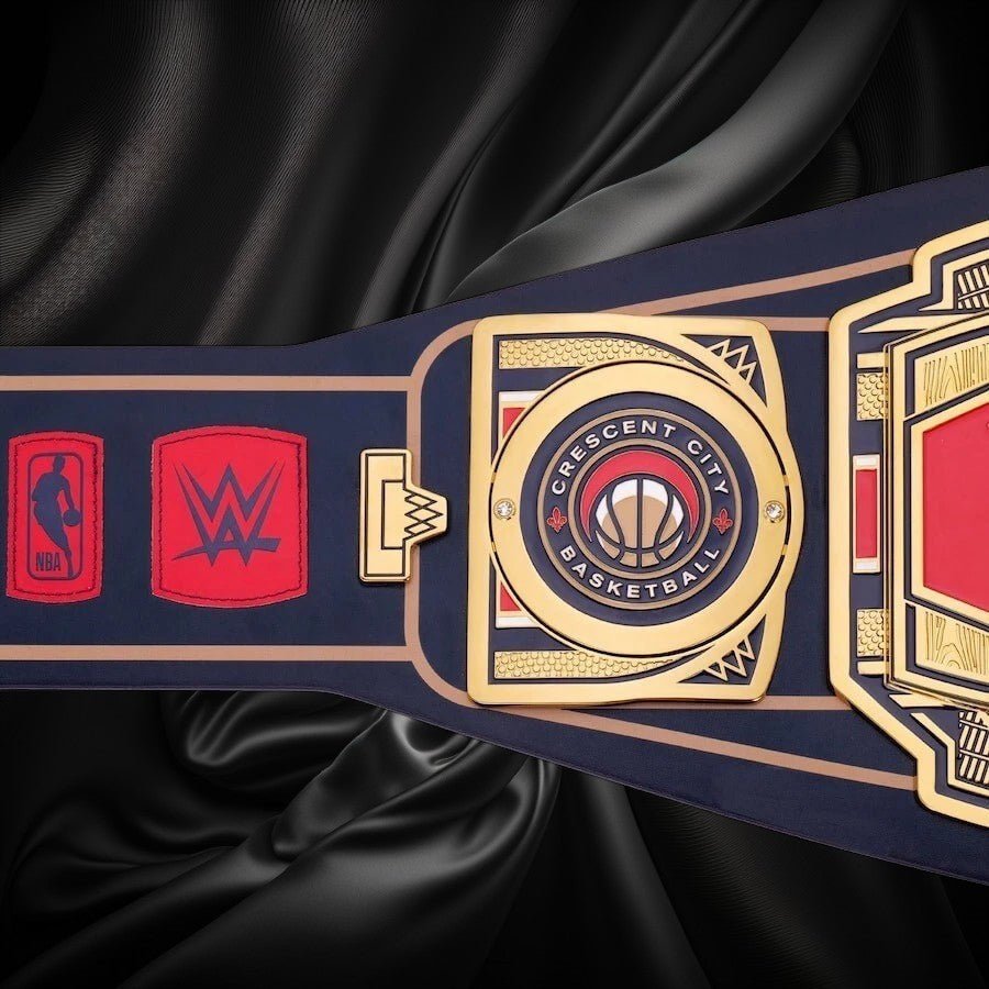 s-l960_89_03f9faef-bc58-4239-9d70-d53e64346ee5 New Orleans Pelicans NBA 2mm Championship Belt Gold Plated Real Leather
