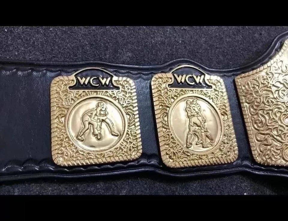 s-l960_9 WCW World Television Championship Belt Adult Size 2mm Brass - Real Leather Strap - Shipping Free - Image 3