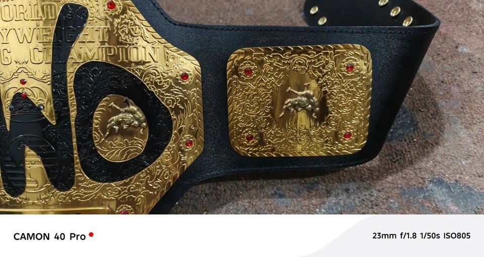 s-l960_94 NWO Hulk Hogan Big Gold NWO Championship Belt 2MM Brass - Real Leather Strap - Free Shipping - Image 4