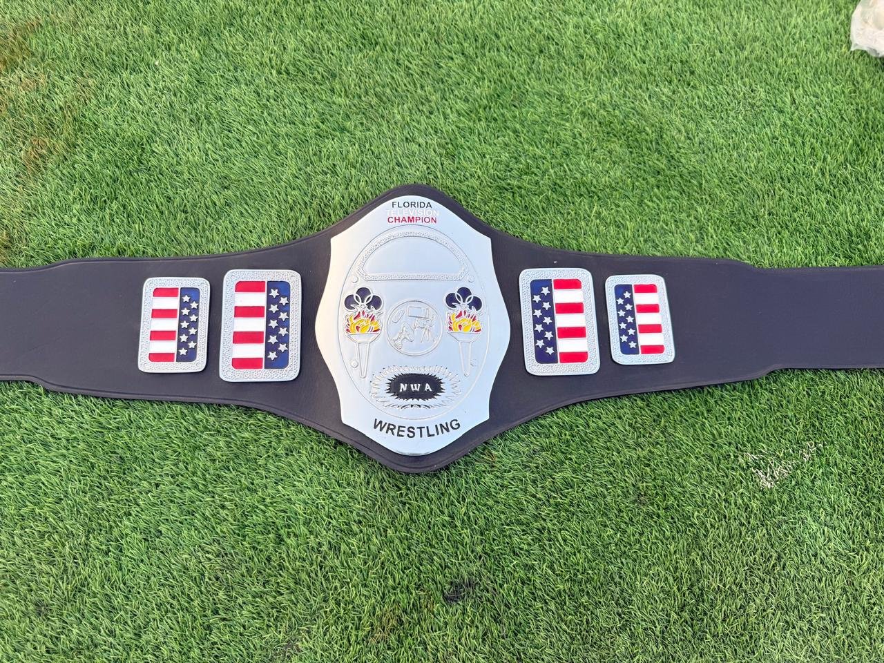 t_1_47469ceb-7eb8-4a77-841f-06d3b09e6385 NWA Florida television Championship Belt Adult Size Replica 4mm Zinc