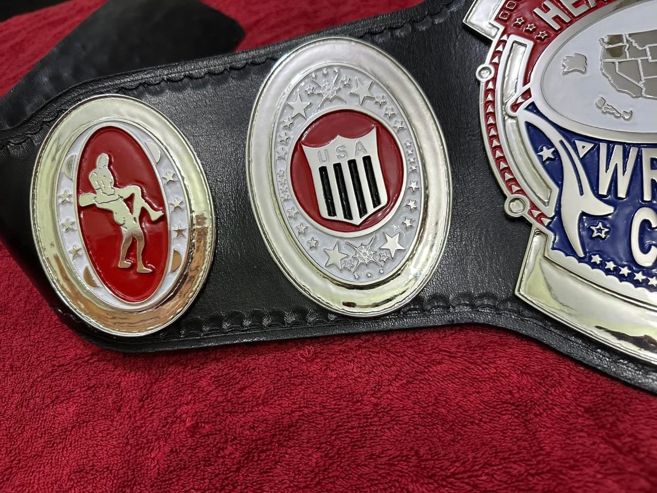 u_2_2a96317b-4e5b-4860-bedb-4be698d4544d United States Heavyweight Wrestling Champion Belt 4mm Zinc Dual Gold Plated
