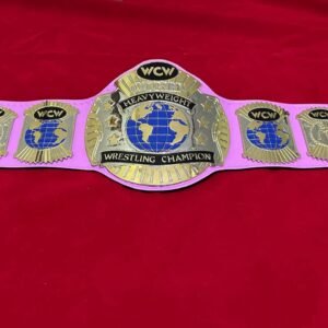 WCW World Heavyweight Championship Replica Adult Sized 4mm Plates Zinc - Classic White Strap - Free Shipping