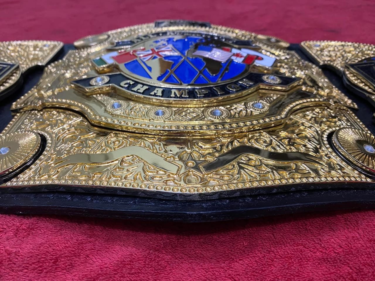 z_5-2 AEW Classic White Strap Wrestling Championship Belt - 4mm Zinc Metal Plates - 6mm Genuine Cowhide Leather - Adult Size Intercontinental Replica Title